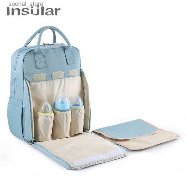 Bolsas de pañales Nuevo Bebé Bolsa de pañales Mochila Multifuncional Impermeable Maternidad Bolsas de pañales Mamá Mochila de viaje Bolsa de cochecito Bebé Pañal CaresL240305