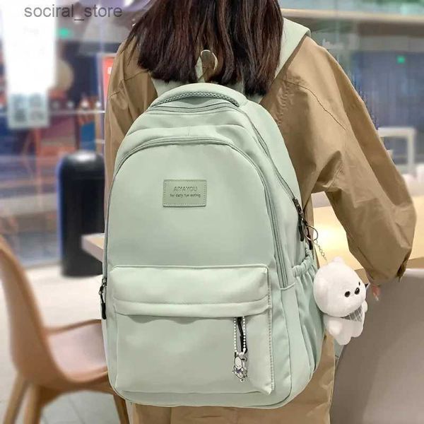 Bolsas de pañales Nueva moda femenina Señora Mochila universitaria impermeable de alta capacidad Mochilas escolares para computadora portátil para mujer Mochila de viaje para niña linda CoolL240305