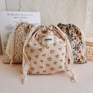 Sacs à couches Imprimé Fleur Maman Sac Bébé Coton Nappy Chaîne Poche Poussette Carry Pack Voyage En Plein Air De Stockage 230724