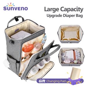 Sacs à couches Sunveno élégant mise à niveau sac à langer sac à dos multifonction voyage sac à dos maternité bébé sacs à langer 20L grande capacité 230316