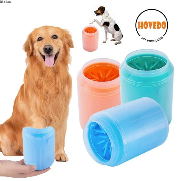 Couches de nettoyage des pattes de chien, peignes en Silicone souple, serviette d'extérieur Portable pour animaux de compagnie, lave-pieds, brosse de nettoyage des pattes, lavage rapide, seau de nettoyage des pieds