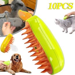 Couches Steamy Cat Brush Brosse à poils de chat à pulvérisation électrique 3 en 1 Brosse à vapeur pour chien pour massage Toilettage pour animaux de compagnie Enlever les poils emmêlés et lâches