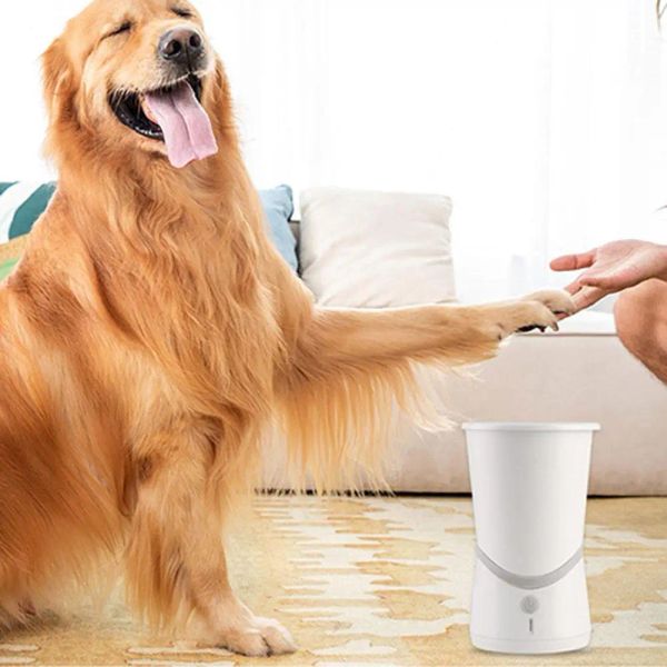 Pañales Limpiador de patas de silicona recargable por USB Cuidado de mascotas Limpiador eléctrico de patas de perro portátil para garras sucias para limpiar perros sucios y embarrados