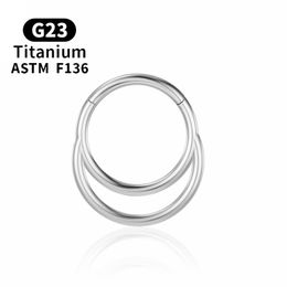 Diafragma Piercing cartílago de la oreja Clicker anillo de nariz aro tragus titanio circón G23 pendientes mujeres segmento de bisagra