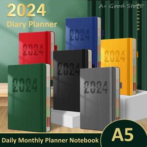 Diary Planner Notebooks Daily Weekly Maandelijkse notitieboek A5 PU Leather Cover Agenda Journal School Office Supply