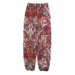 Diaryplus Damas Primavera y verano Pantalones de tobillo casuales delgados El estilo bohemio se puede usar pantalones de aire acondicionado para el hogar pantalones de protección solar de la playa