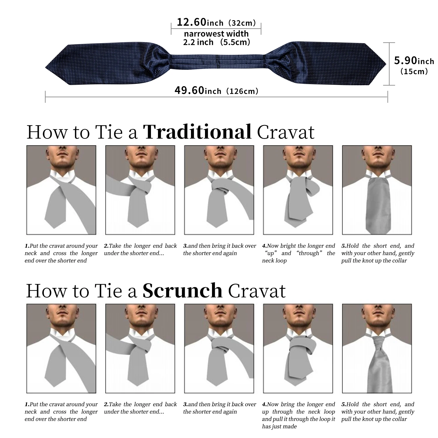 DIBANG Brytyjski styl Christamas Ascot Pocket Square Mankiety dla mężczyzny imprezy Niebieski Cravat Snowflake Gentleman Silk Tie Prezent