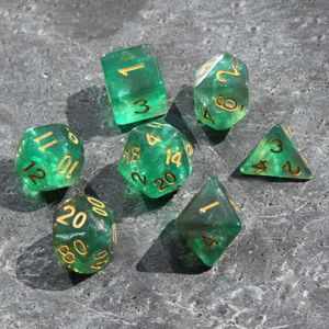 DICE -spellen 7pcs/Set Greener Turquoise Dice Dice for DND Dungeons and Dragons Table Games D D RPG Tabletop Roleplaying S2453109