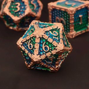 DICE -spellen DND Metal Dice Set Green Blue Purple Dungeon and Dragon Scale Dice D D D Polyedral RPG D en D Role Playing Games Dice S2452318