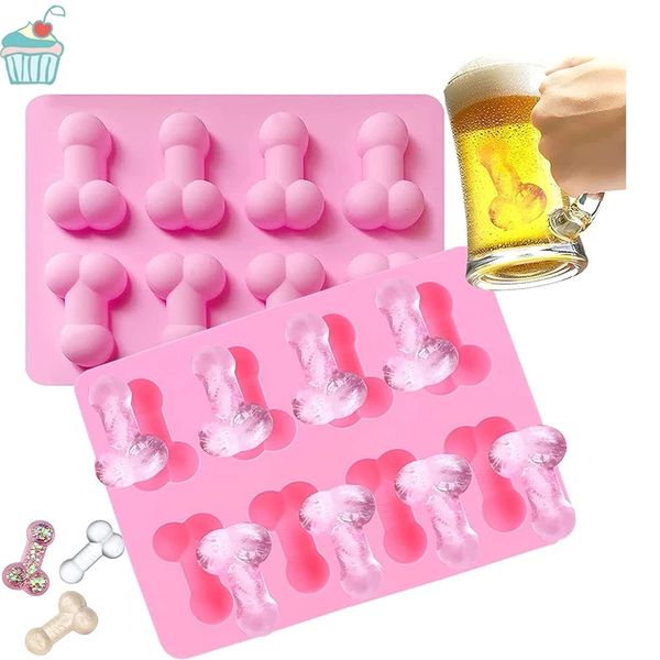 Drôle bites chocolat moule bac à glaçons adulte fête organes génitaux Dessert Sexy pénis poitrine Silicone gâteau moule outils de cuisson