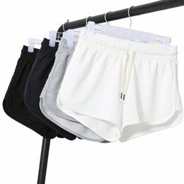 Dicloud verano pantalones cortos ocasionales de la mujer de cintura alta pantalones cortos del botín femenino negro blanco flojo playa sexy corto S-XXL x1Pf #