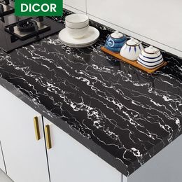 Dicor Echt Keuken Sticker Marmeren Patroon Vinyl Decoratieve Wand Waterdichte Olieproof Easy Clean Cooking Desktop DIY 2021 Nieuw