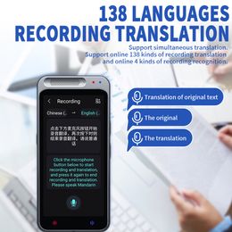 Dictionnaires Traducteurs 138 langues Z6 Portable Smart Voice Translator Traducteur vocal multilingue en temps réel Traducteur hors ligne interactif Voyage d'affaires 230725