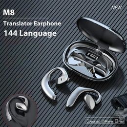 Woordenboeken Vertalers M8-vertaalhoofdtelefoon 144 talen direct vertalen Smart Voice Translator Draadloze Bluetooth-vertaler Oortelefoon 230718