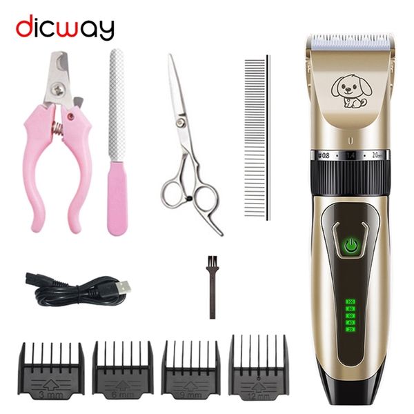 Dicway Pet Clipper Professional Toilettage Rechargeable Pet Cat Tondeuse À Cheveux Kit Rasoir Set Animaux Coupe De Cheveux Tondeuses Pour Chien 220423