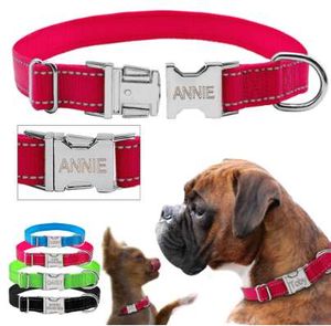 Didog – collier personnalisé pour chien, en Nylon réfléchissant, plaque signalétique personnalisée gravée gratuitement