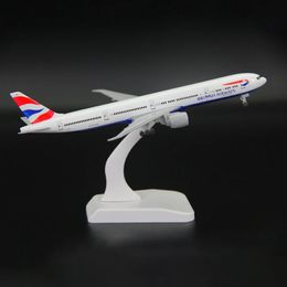 Moulé sous pression 18CM 1 400 B777-300 modèle British Airways AIRLINES Base en plastique trains d'atterrissage alliage avion avion de ligne 240131