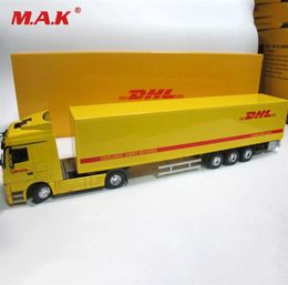 Diecast Alloy Metal Car Big Container Truck 150 SCALLE Express Dhl Truck Model Carstyling Transporter Kids Toys Chirstmas Gift212S7020625