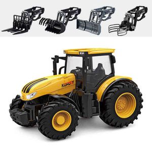 Diecast Cars Toys Vehicle Farm Tracteur Tamion 1/24 Échelle Alloy Inertial Engineering Car DIY Part de pièce de monnaie Modèle de remorque Modèle Gift pour les enfants 0915