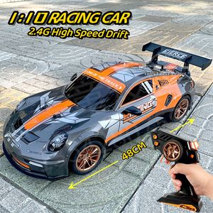 Diecast Model 1 10 Remote Control Racing Car PVC 2 4G High Speed ​​Competition Large Size Drift Vehicle Boys Game Toys For Children S Gifts 230818