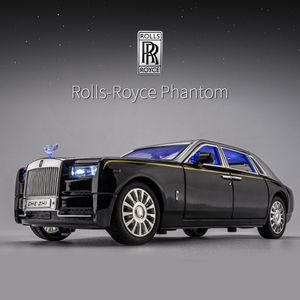 Diecast Model 1 24 Rolls Royce Phantom Mansory Aleación Coche Diecasts Vehículos de juguete Sonido y luz Tire hacia atrás Juguetes para niños Regalos 230608