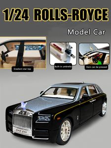 Modèle moulé sous pression 1 24 Simulation Rolls Royce Phantom Alliage Métal Ornements De Voiture Berline De Luxe Enfants Toy Boy Collection 230608