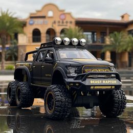 Diecast Model 1 28 Ford Raptor 50 Alloy Modified Off Road Vehicle speelgoedvoertuigen Metal Collection Kids Toys Gift 230105