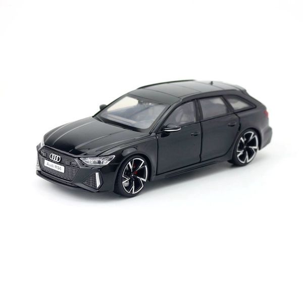 Modelo fundido a presión 1/32 Audi RS6 Travel Toy Car Jackiekim Sound Light Vehículo educativo Modelo Puertas Colección que se puede abrir Regalo para niños 230308