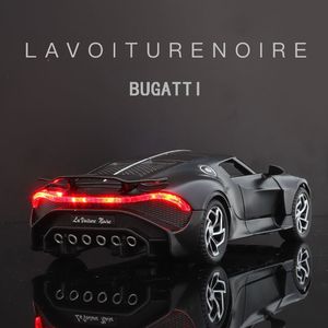 Diecast Model 1 32 Bugatti Automobiles La Voiture Noire modèle Metal Diecasts Toy Vehicles Alloy Toy Global Limited Edition Children Boy Toys 230711