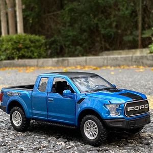 Diecast Model 1 32 Ford Raptor F150 Modified Pickup Alloy Car Model Diecast Metal Toy Vehicles Car Model Simulation Sound Light Kids Toy Gift 230509
