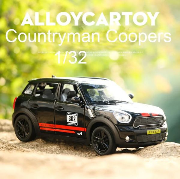 Modèle moulé sous pression 1/32 échelle jouet voiture Mini Countryman Coopers modèle de voiture en alliage moulé sous pression pour retirer la voiture jouet véhicules miniatures enfants cadeaux 231208