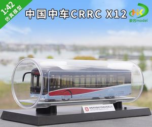 Modèle moulé sous pression 1 43 voiture chinoise originale Crrc X12 bus en alliage électrique pur Simulation jouet cadeau Collection affichage 230821