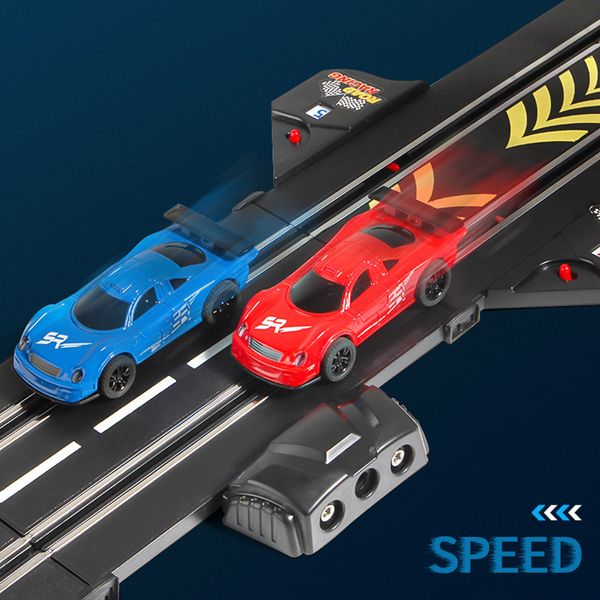 Diecast Model 1 43 RC Railway Car Accessories Toy Electric Race Track Vehicle Double Battle Speedway Profissional Slot Circuit Racing Gift 230605