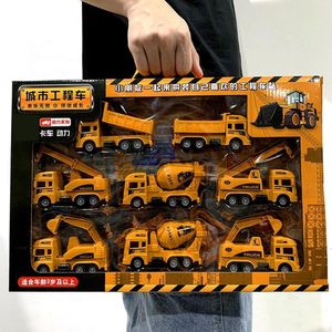 Diecast Model 1 Set ABS Engineering Car Tamis Toys Crane Bulldozer Excavator Forklift Véhicules Educational Toys for Boys Kids Gift 230811