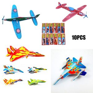 Modelo fundido a presión 110 piezas 3D DIY lanzamiento a mano aviones planeadores voladores espuma avión bolsa de fiesta rellenos para niños regalo juguetes juego 230825