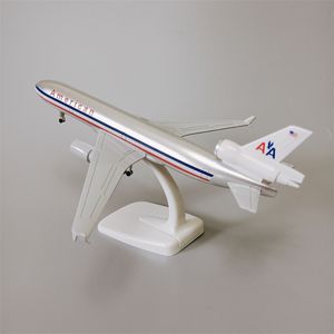 Modèle moulé sous pression 20 cm alliage métal Air USA américain AA MD MD 11 Airways avion avion avec roues trains d'atterrissage 230914