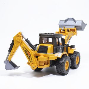 Diecast Model 5 Styles Tractor Toy Crane Excavator Bulldozer Engineering Code Model Classic Toy Vehicle Crawler Truck Alloy Plastic Boys Gift 230811