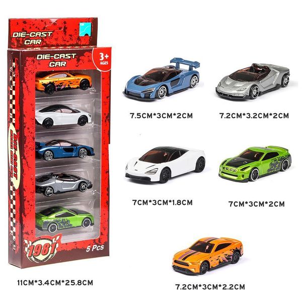 Diecast Model 5PCS Simulated Children Wheels Toy Multi-style Taxiing Alloy Mini Car Model Kids Pocket Small Sports Car Toys for Kids 230811