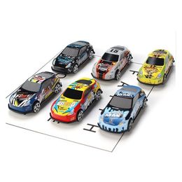 Diecast Model 6pcs Set speelgoed Racing Car Alloy Iron Shell Taxi Model Inertia Sliding Rail Car Mini Small Gift Toys for Children Boys 230811