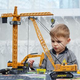Diecast Model 9 Styles Alloy Alloy Engineering Truck speelgoed Auto Bouwvoertuig Lader Tractor Crane Excavator Toys For Boys Cadeau 230518