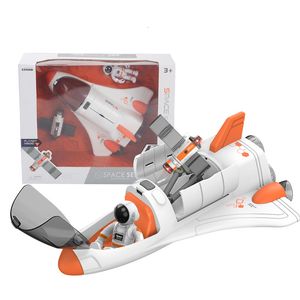 Modèle moulé sous pression acousto optique pulvérisation fusée spatiale jouet vaisseau spatial astronaute navette Station Aviation éducation jouets enfants cadeau 230922