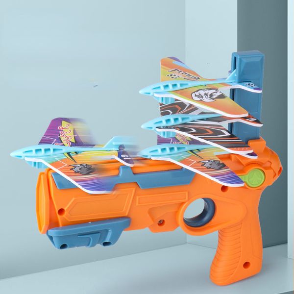 Modèle moulé sous pression lanceur d'avion catapulte à bulles avec 3 petits jouets d'avion jouets drôles pour enfants pistolet jeu de tir cadeau 230518
