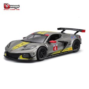 Diecast Model Bburago 1 24 Corvette C8.R legering racewagen Legering Luxe Voertuig Speelgoed Collectie Gift 231021