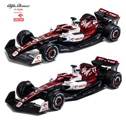 Diecast model Bburago 1 43 Alfa Romeo Racing Team C42 #24 Guanyu Zhou #77 Valtteri Bottas Alloy Cars Cast Toy Collectible 230213