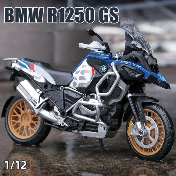 Diecast Model car 1 12 R1250 GS Silvardo Alloy Racing Motocicleta Modelo Simulación Diecast Metal Street Sports Motocicleta Modelo Niños Juguete Regalos 230417