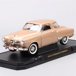 Diecast model auto 1 18 schaal auto vintage Old 1950 Studebaker Champion Gold Diecasts speelgoedvoertuigen auto speelgoed metaal voor collectie geschenken van volwassenen 220930