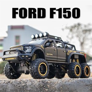 Diecast model Auto 1/28 Ford Raptor F150 Pick-up Alloy Diecasts Toy Metal Modified off-road voertuigen Simulatie Kids cadeau 220930