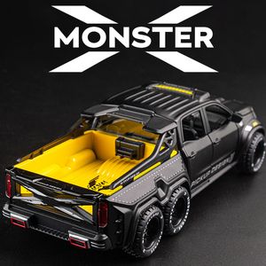 Diecast model auto 1 28 X-Klasse 6*6 wiel legering pick-up auto model Diecast speelgoed metaal off-road voertuigen autododel hoge simulatie kinderen speelgoedcadeau 230412