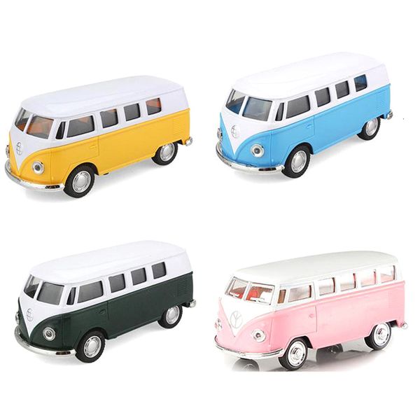 Diecast Model Car 1 32 Bus Alloy Diecasts Toy Pull Back Modelos de automóviles Vehículos de metal Autobuses clásicos Pull Back Juguetes coleccionables para niños Regalos 230617