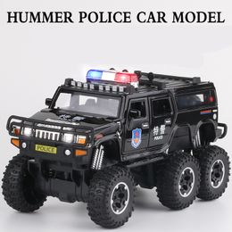 Diecast Model car 1 32 H2 6 * 6 Big Tire Alloy Car Model Diecasts Metal Toy Modified Off-road Vehicles Car Model Kids Gift A199 230617